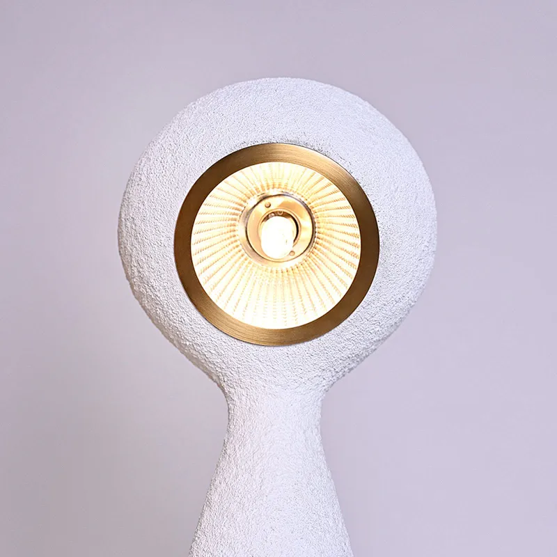 Elegant magical-drip dimmable white solid resin desk table lamp