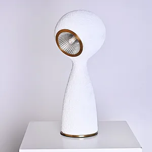 Elegant magical-drip dimmable white solid resin desk table lamp